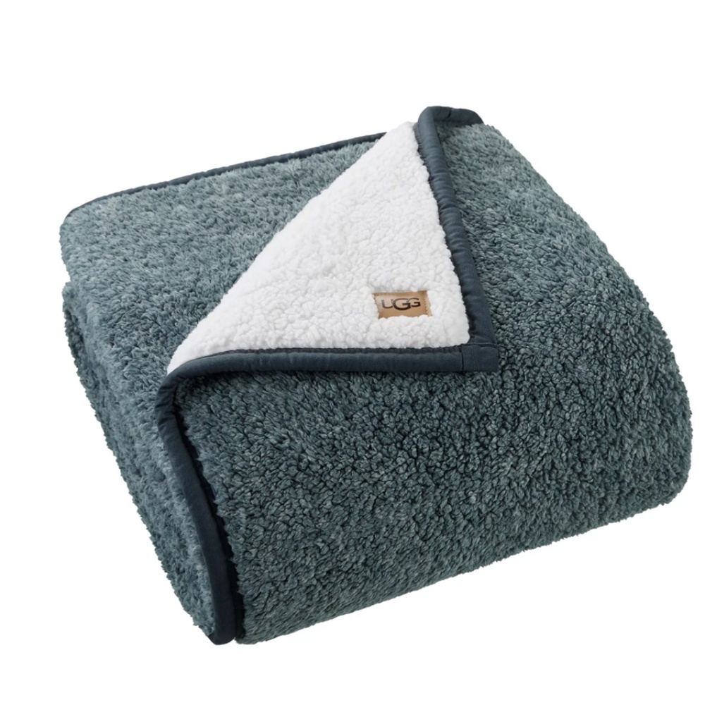 UGG- Sherpa Throw Blanket- Dark Green-NWT